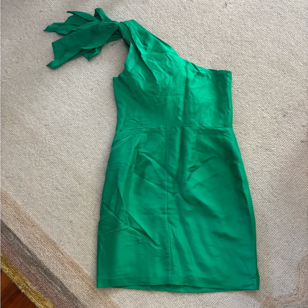 Jenny Yoo Green One Shoulder Dress